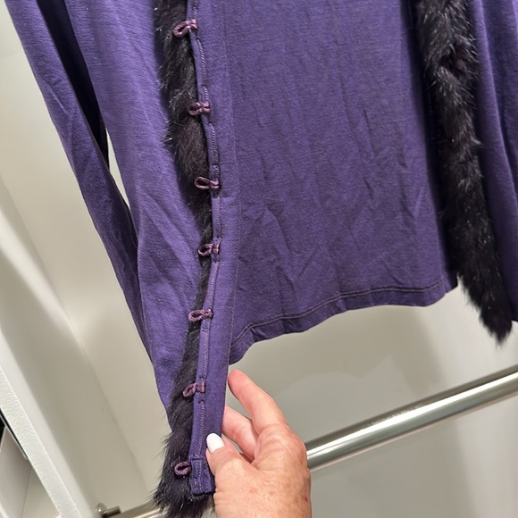Moschino Purple Cardigan with Fur Detail Size Small - Picture 4 of 5